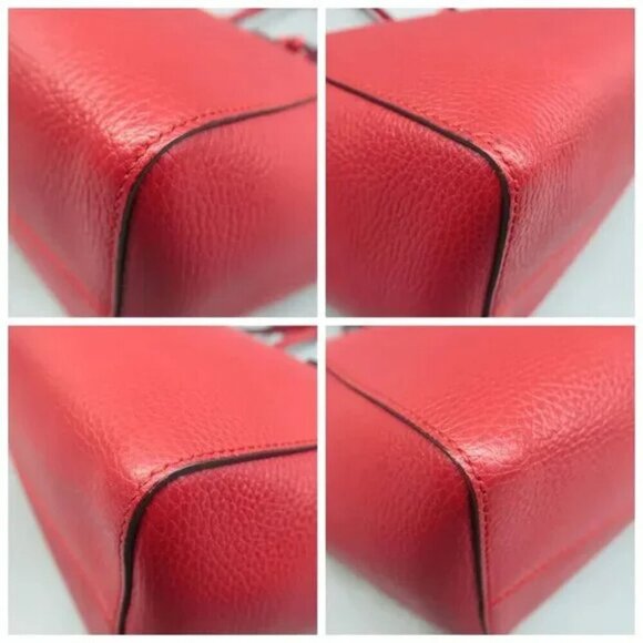 100% Authentic GUCCI Swing Red Leather Shoulder Bag 613-09124 - Picture 6 of 12